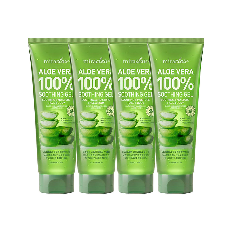 miraclair Aloe Vera 100% Soothing Gel 260ml 4 Pack 1 each