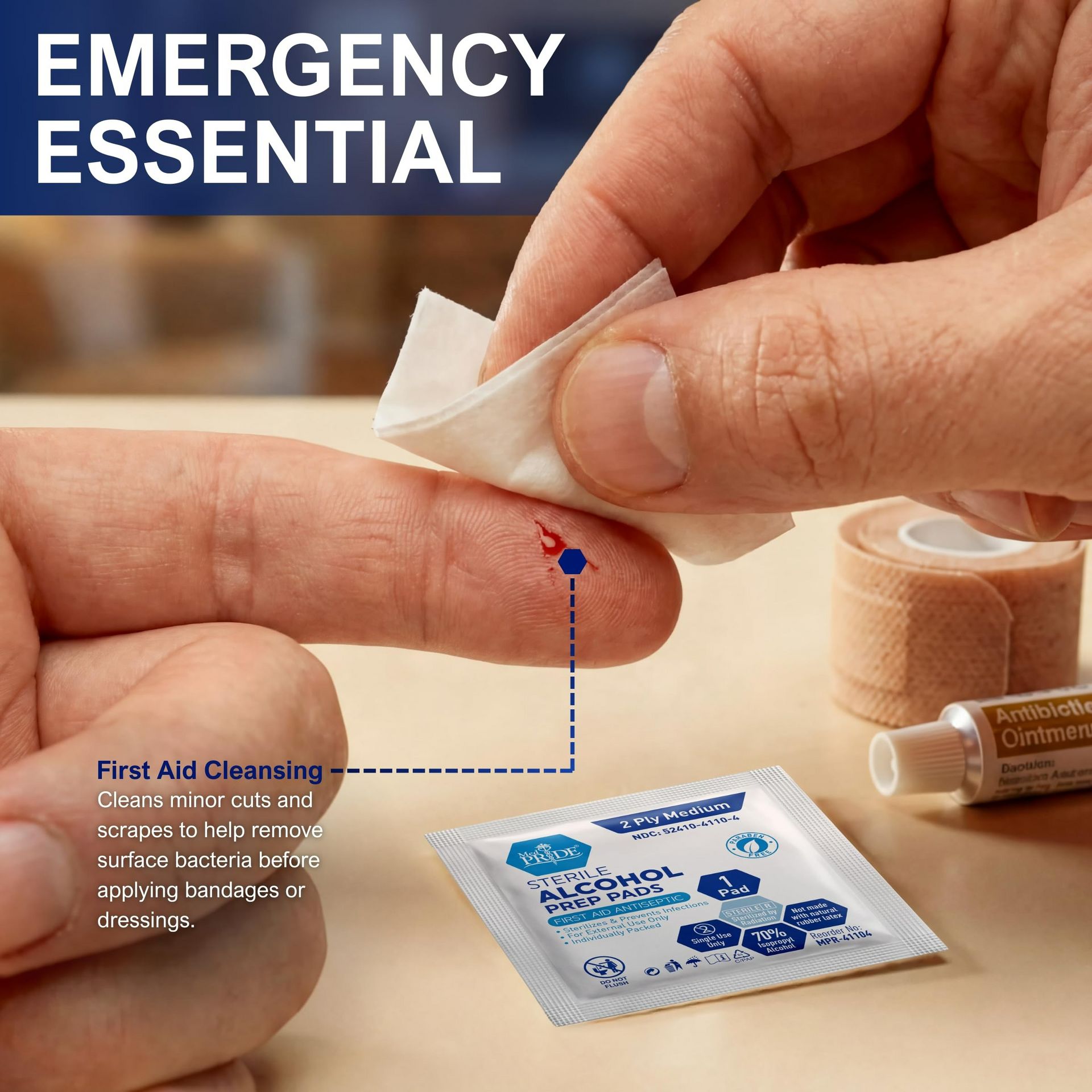 100 Count Sterile Alcohol Prep Pads, Antiseptic 1 each - Weee!