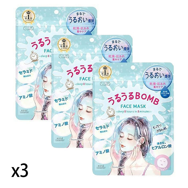 KOSE CLEARTURN Moisturizing Mask 7Pack x3 1 each
