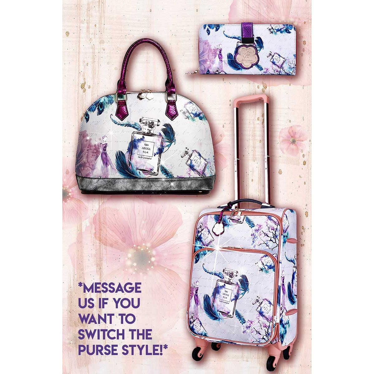 Arosa Fragrance 3PC Set | Carry-on Underseat Travel Luggage[BDL8914-3pcs/Set-PU] 1 each