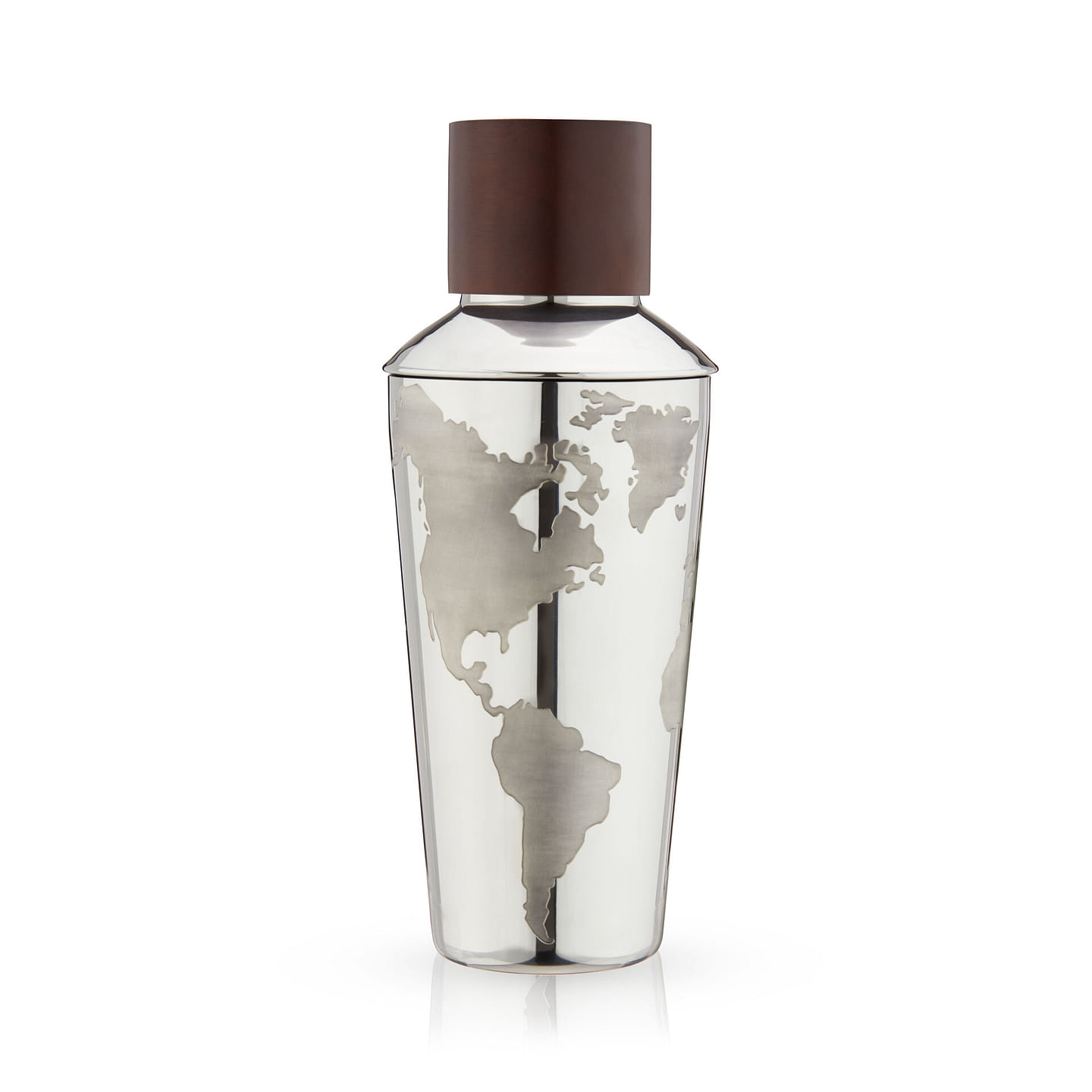 Viski Globe Stainless Steel Cocktail Shaker with Etched Map and Compass – Drink Mixers for Cocktails & Bar Shaker – 32 Oz 32 oz