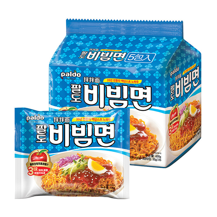 Korean eight-course cold noodles Dry noodles Korean instant instant ramen 1