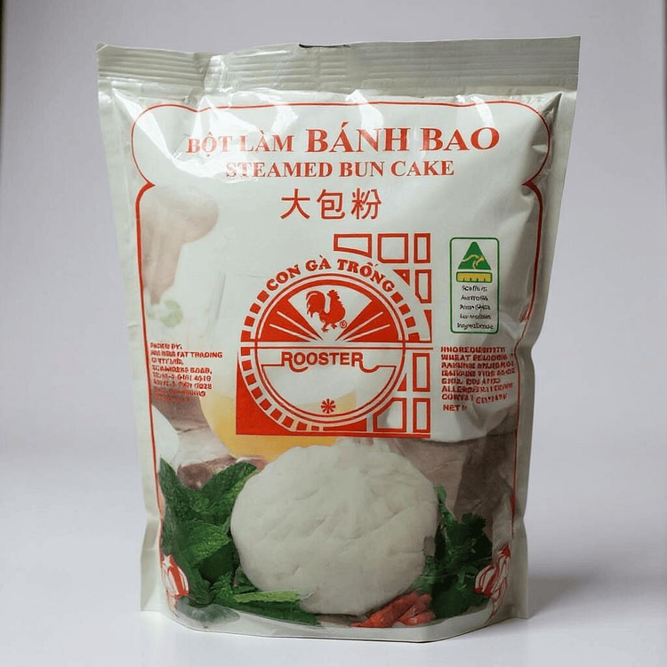 Rooster Brand Steamed Bun Cake Mix Bot Banh Bao 14 oz