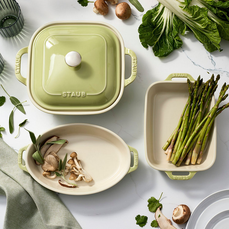 Staub 陶瓷烤盘套装 4 件套/浅绿色