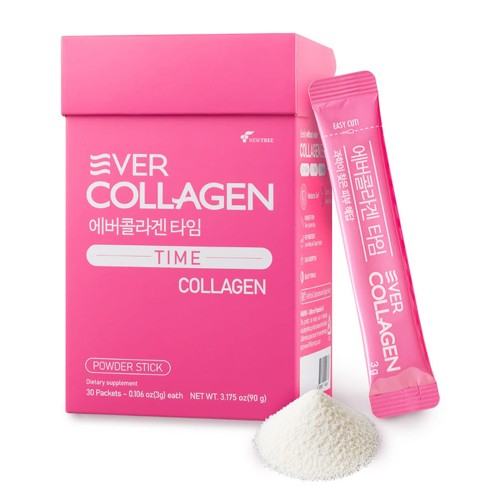 NEWTREE EverCollagen Time Low Molecular Fish Marine Collagen Powder Sticks 1 ケース