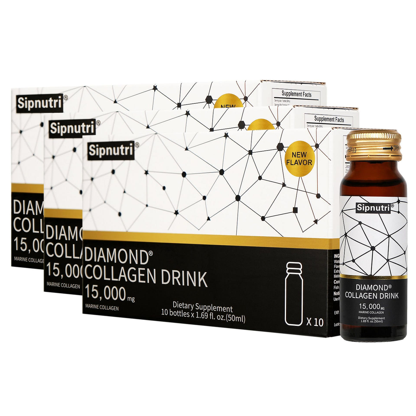 Sipnutri Diamond Collagen Drink 15000mg 3 box