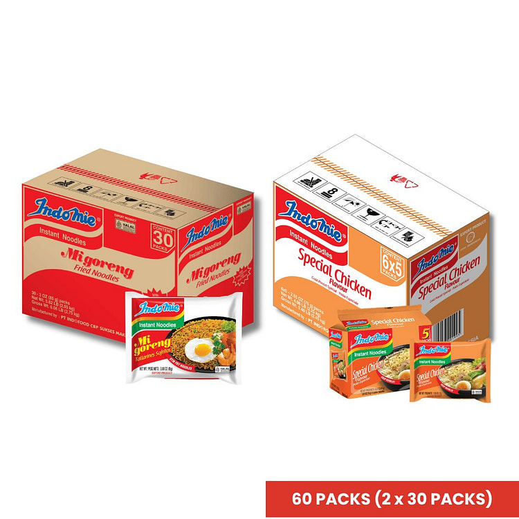 Indomie Original Fried + Special Chicken 2x30 Pack 1 count*60 pack