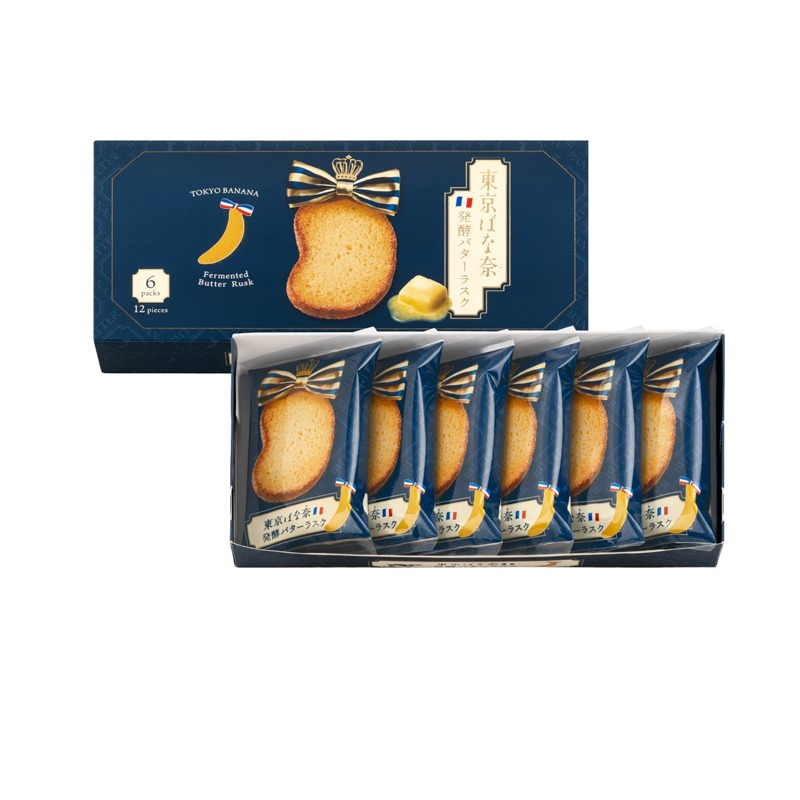 TOKYO BANANA Fermentated Butter Gateau Rusk 2x6 packs 12 pcs 1 box