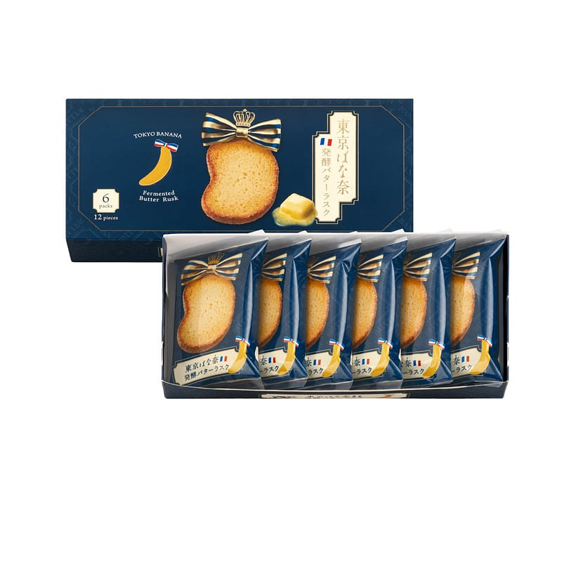 TOKYO BANANA Fermentated Butter Gateau Rusk 2x6 packs 12 pcs 1 box