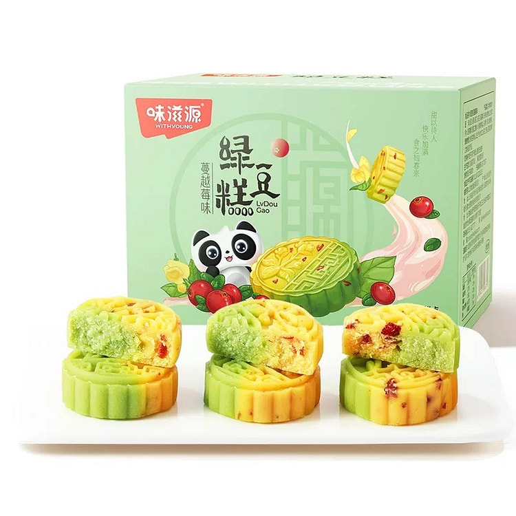 优品荟-味滋源蔓越莓绿豆糕500g传统糕点早餐食品下午茶办公室休闲零食