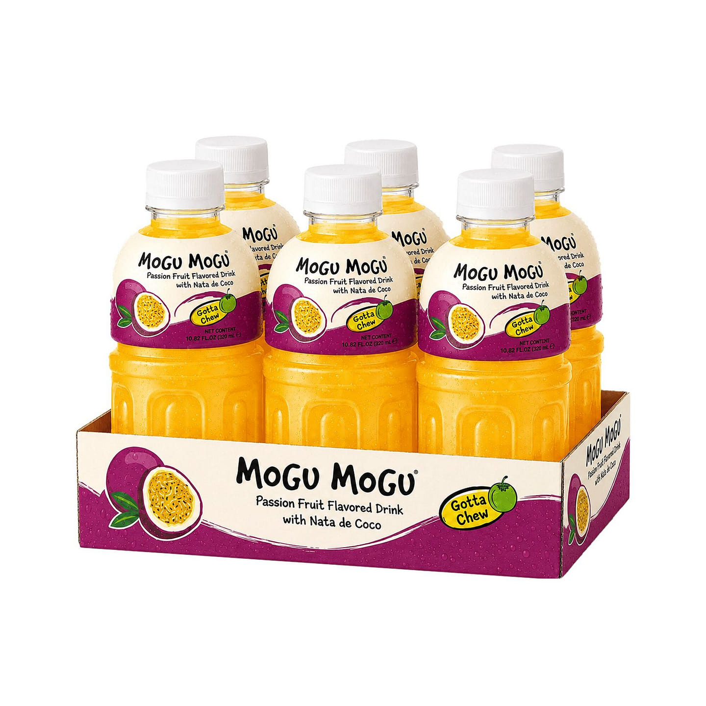 Mogu Mogu Passion Fruit Nata de Coco 10.8 oz 6 bottle