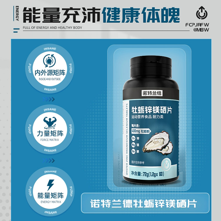 诺特兰德牡蛎锌镁硒片维生素B族 72g*1 72 克