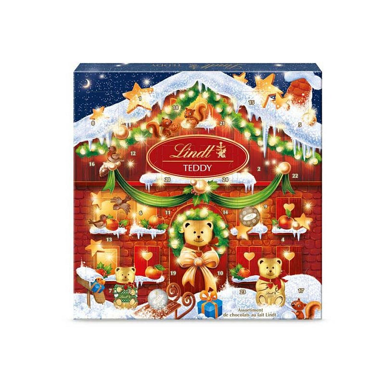 Lindt Christmas Limited Edition Chocolate Teddy Bear Calendar 124g