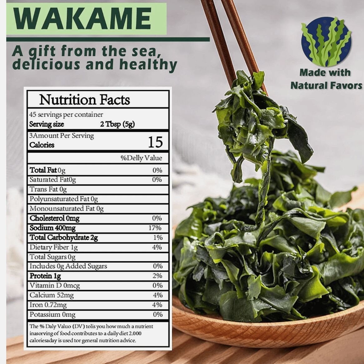 Get Dried Wakame Seaweed 8oz Japanese Sea Vegetable 1 bottle