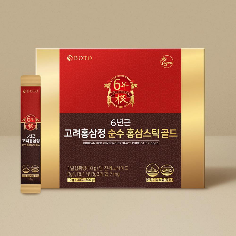 BOTO 6-Year Red Ginseng Gold 300g 10g X 30 Stick 1 each