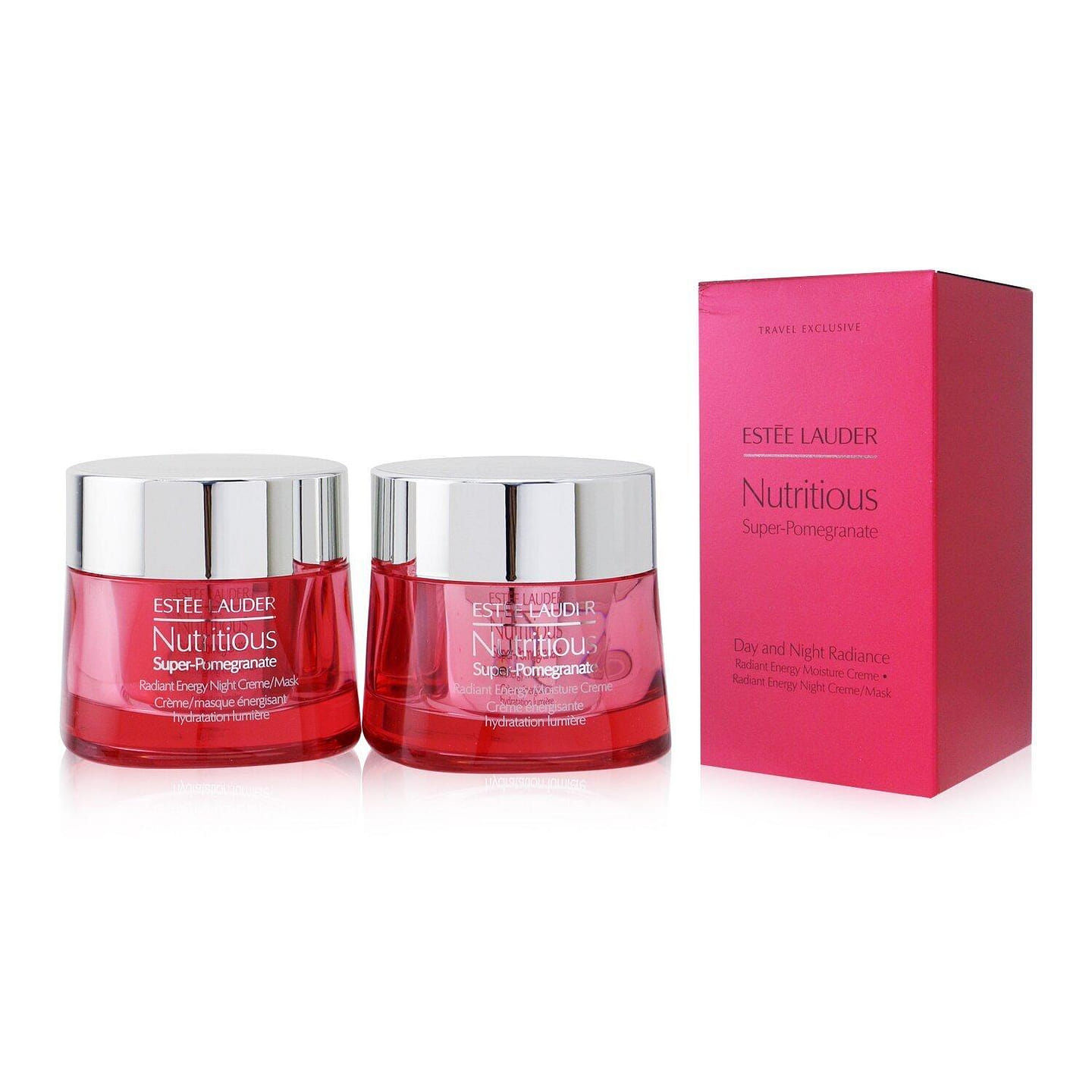 Estee Lauder Nutritious Super-Pomegranate Day & Night Radiance Set: Moisture Creme ml+ Night Creme/Mask ml /PGA 2pcs 2 each