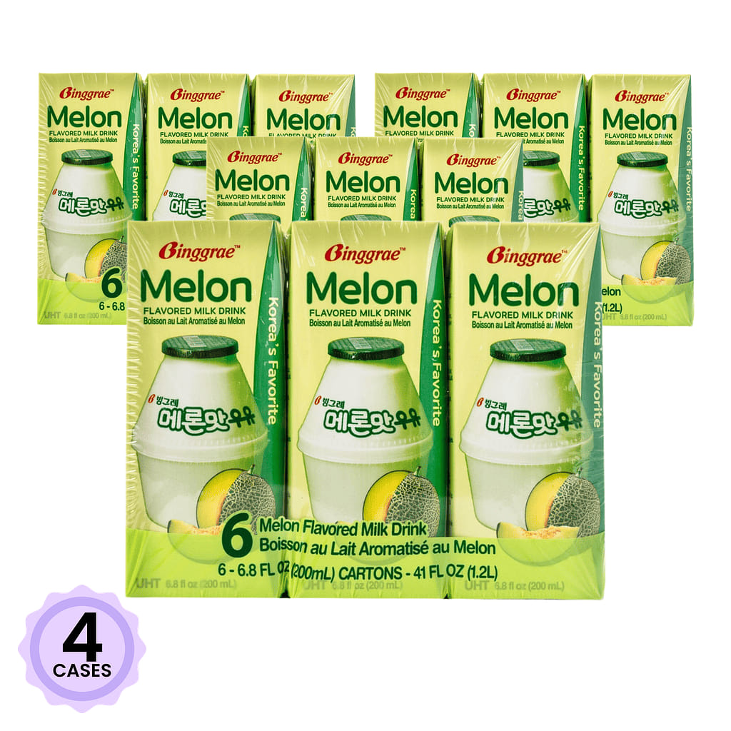 Binggrae Milk Drink, Melon Flavor 200 ml*6 pack*4 case