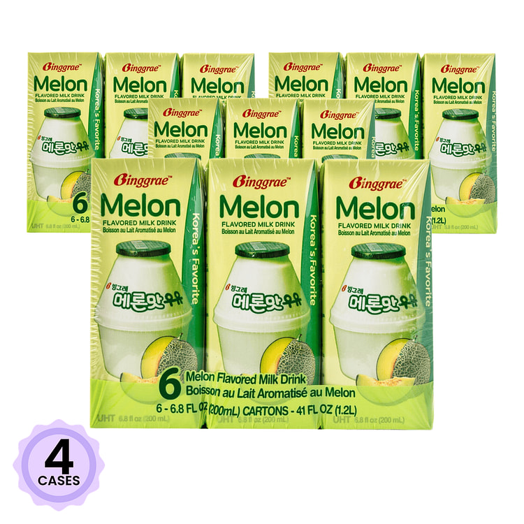 宾格瑞 哈密瓜牛奶 200 毫升*6 包*4 箱