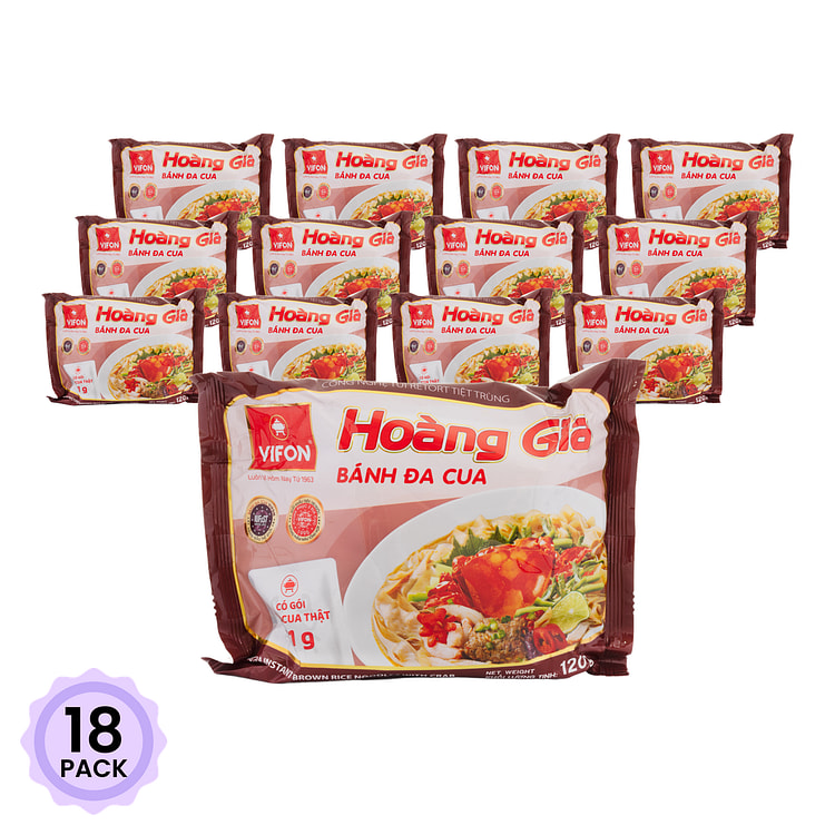 Vifon Hoang Gia Instant Brown Noodle with Crab 120 克*18 包