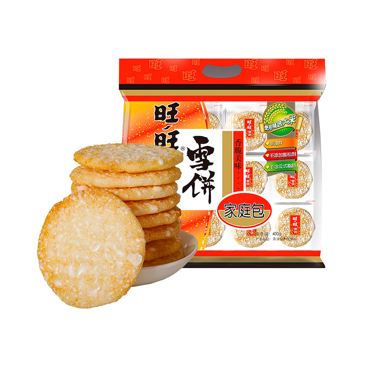 旺旺 雪饼年货置办零食小吃饼干休闲食品谷物营养400g*1袋
