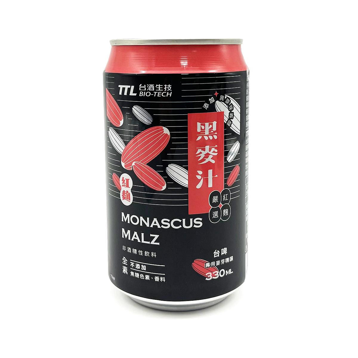 台湾【台酒 】新版红麴黑麦汁(三星认证无添加标章) 330 毫升
