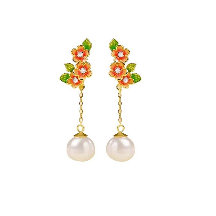 Pearl Earrings Earrings Gold 40 * 9mm 1 box