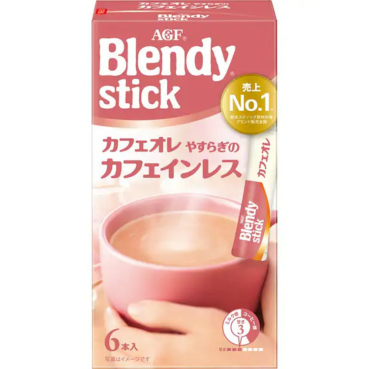 Blendy Stick Cafe au Lait Decaf 6 Sticks 1 each
