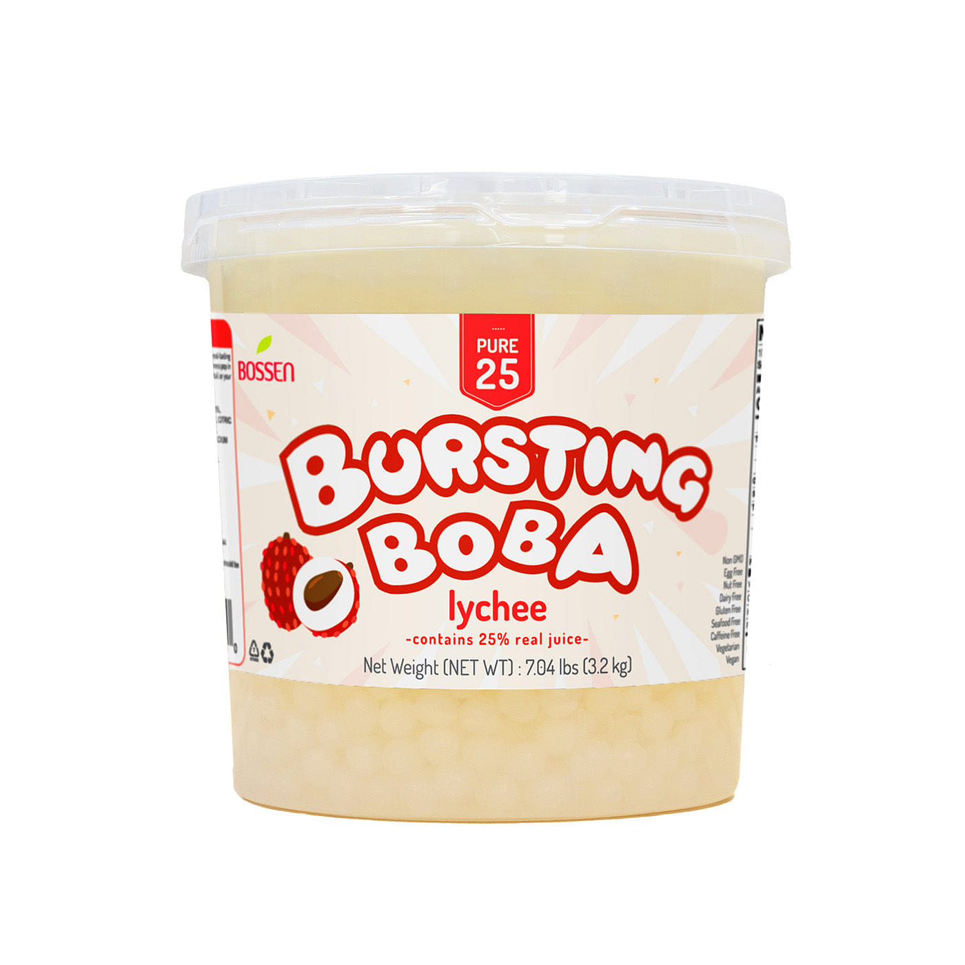 Bossen Lychee Bursting Boba Pure25 (7.04 lbs) 7.04 lb