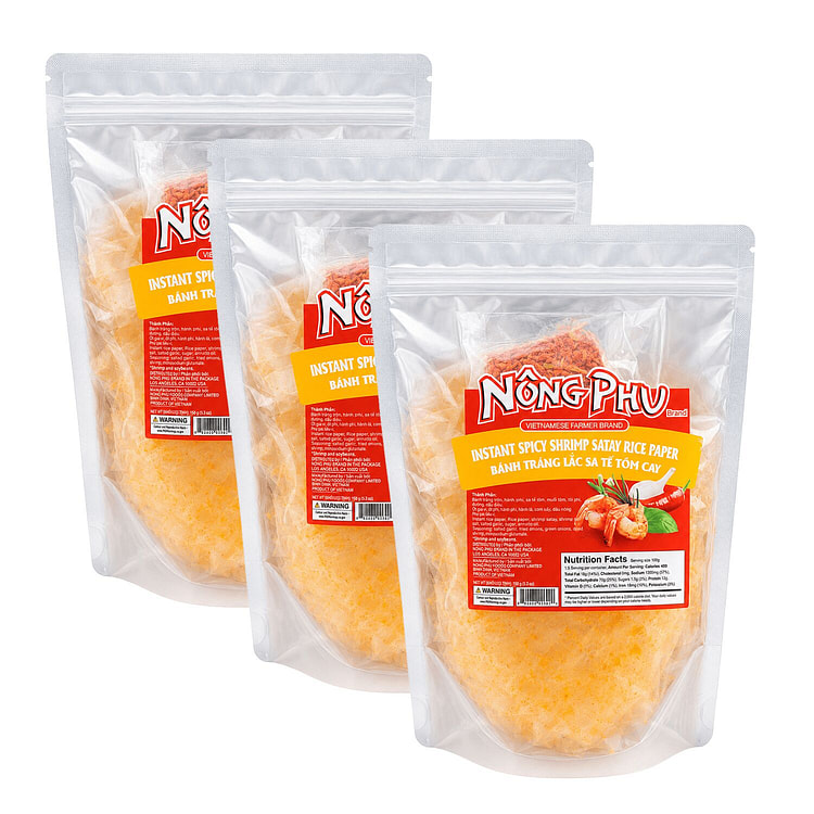 Instant Spicy Shrimp Satay Rice Paper Pack Of 3 5.3 oz