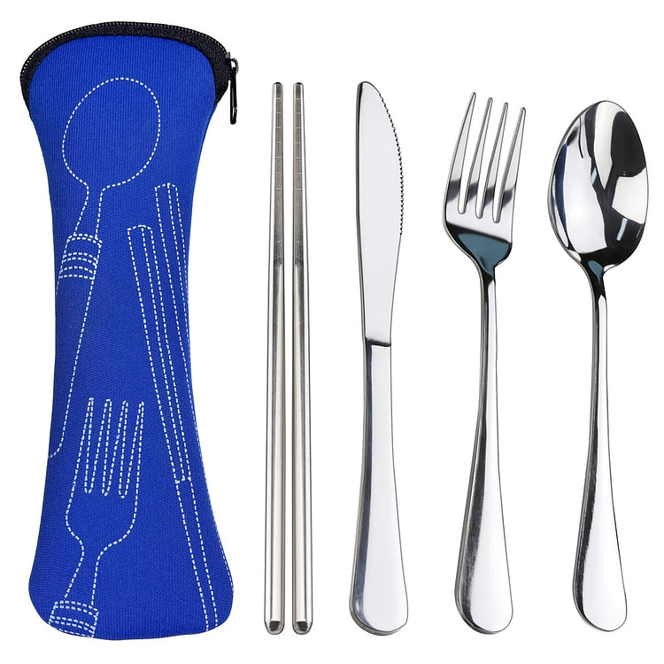Portable Silverware Set with Case,Camping Utensils 1 each