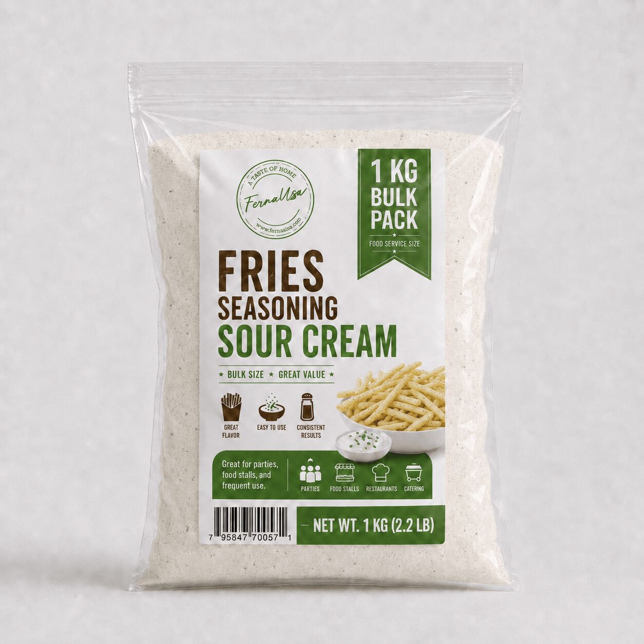 Ferna Filipino Fries Seasoning - Sour Cream 1KG 1000 g