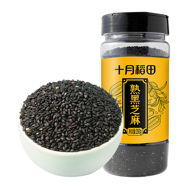 十月稻田 熟黑芝麻五谷杂粮即食烘焙 200g*1罐