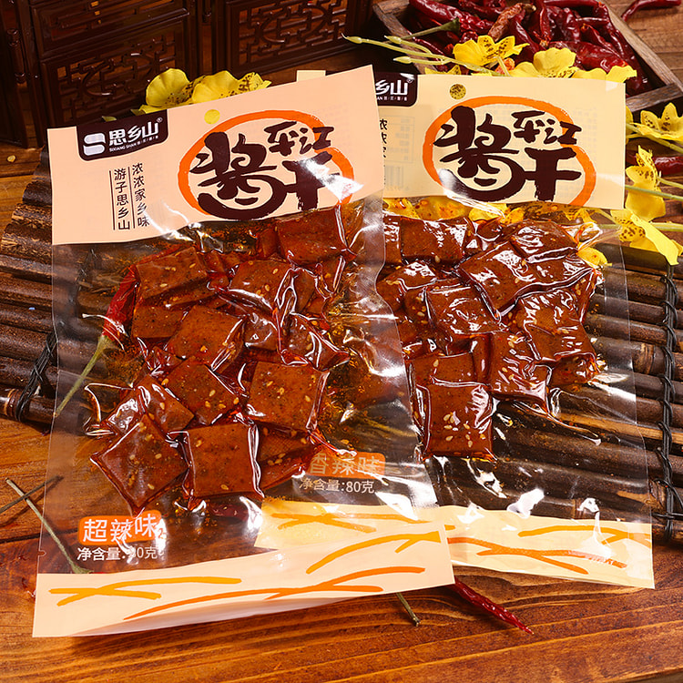 思乡山香辣超辣豆干混合口味80g*2袋