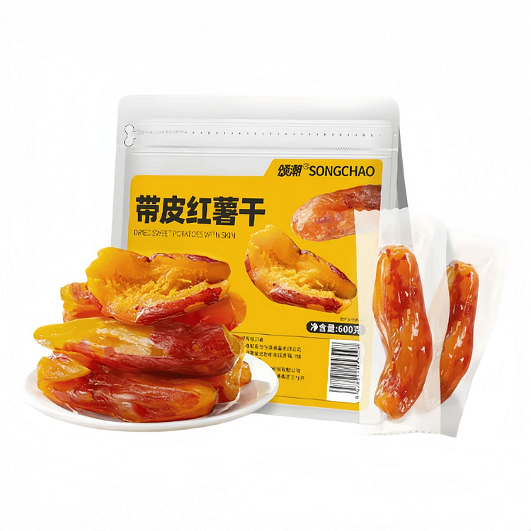 颂潮 带皮红薯干地瓜干0添加倒蒸 600g*1袋 600 克