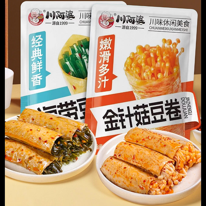 川阿婆金针菇豆卷办公休闲解馋下饭川味零食*1袋