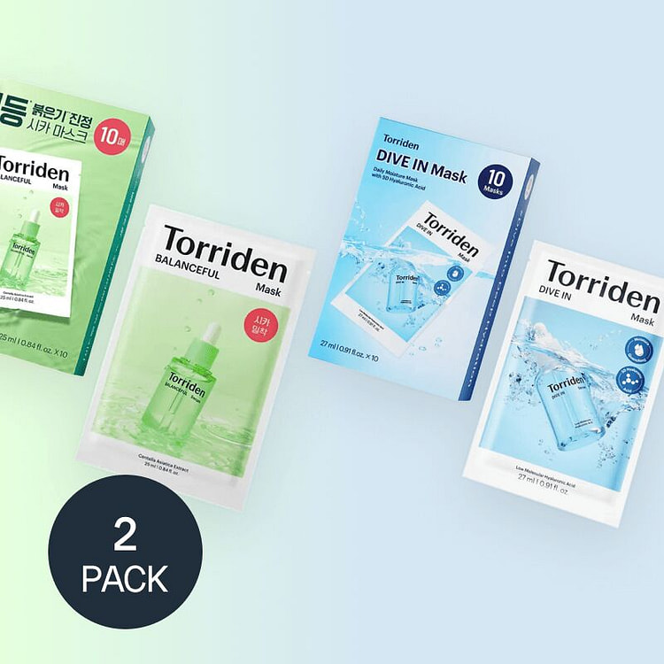 Torriden 玻尿酸+积雪草两款组合面膜 2 盒*20 个