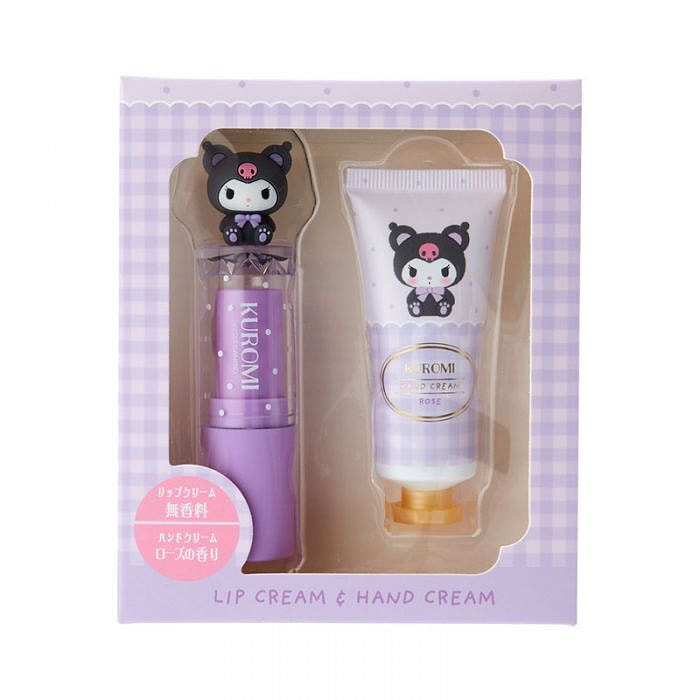 Japan Sanrio 库洛米 卡通小熊装润唇膏和护手霜套装 - 无香型润唇膏3.8g+玫瑰香护手霜20g