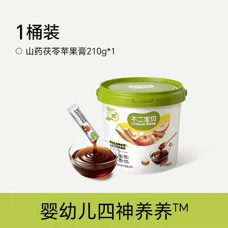 【不二宝贝】苹果茯苓四神膏山楂脾胃冲饮 桶21条 210 克
