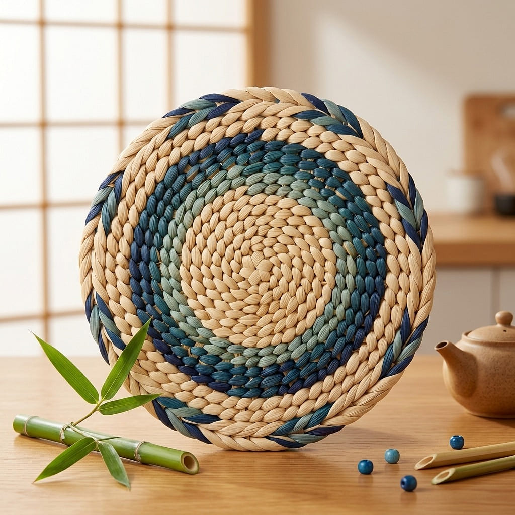 Japanese Table Bamboo Hot Mat Mix colors (23CM) 120 g*12 counts