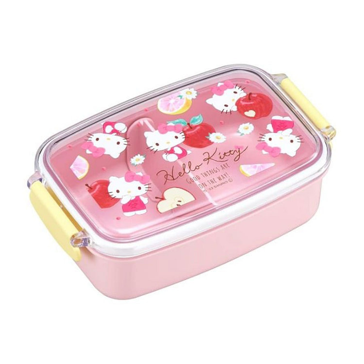 OSK 便当盒 Hello Kitty 午餐盒 带分隔   洗碗机适用 微波炉适用 抗菌 锁 带垫圈 时尚 可爱 女孩子 学生 成