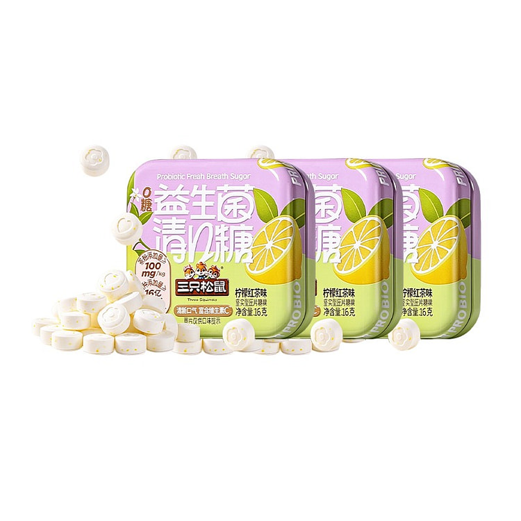 ThreeSquirrels Sugar-Free Mints Lemon Black Tea 3 pack