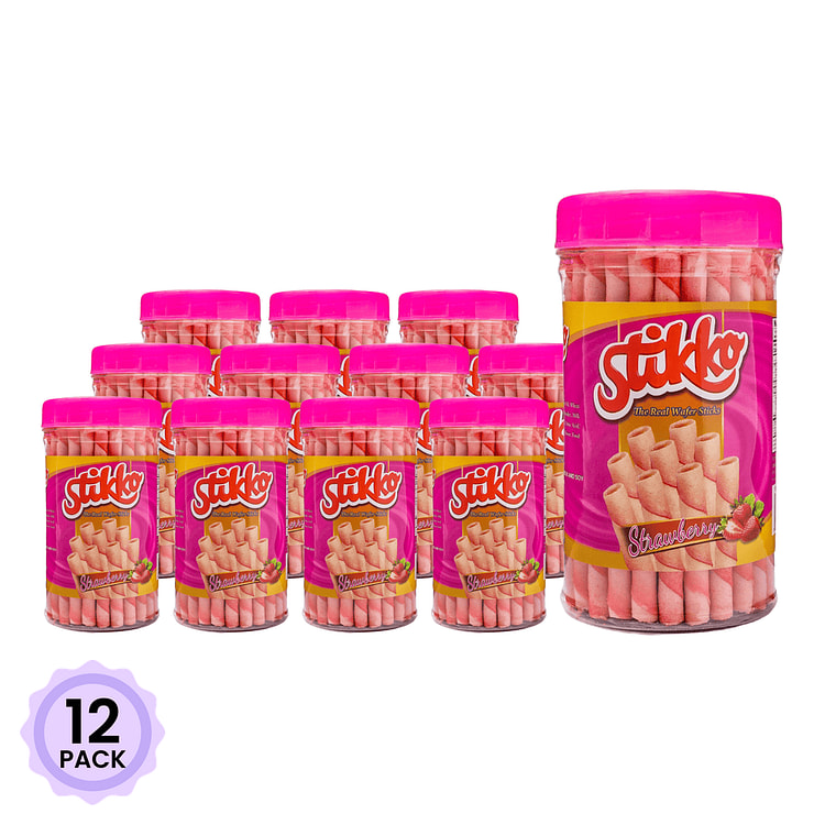 Stikko Wafer Sticks Strawberry Flavor 400 g*12 pack