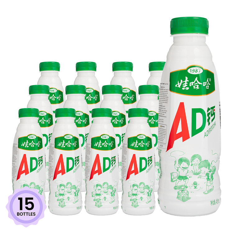 娃哈哈 AD钙奶含乳酸甜奶饮品 大瓶装 450 毫升*15 瓶