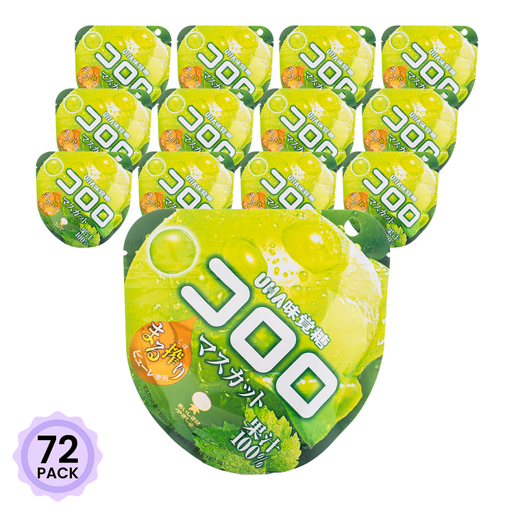 悠哈 UHA 味觉糖 纯正100%果汁软糖 青葡萄味 48 克*72 包