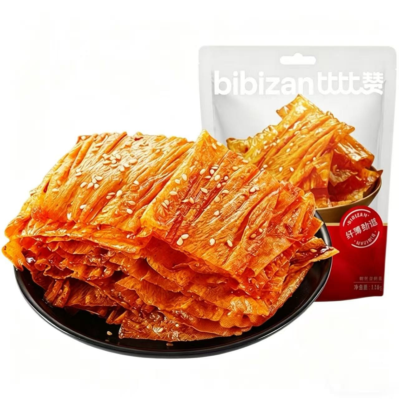 BibiZanHandTornBeanCurdSkinSpicyStrips 118g 1 pack