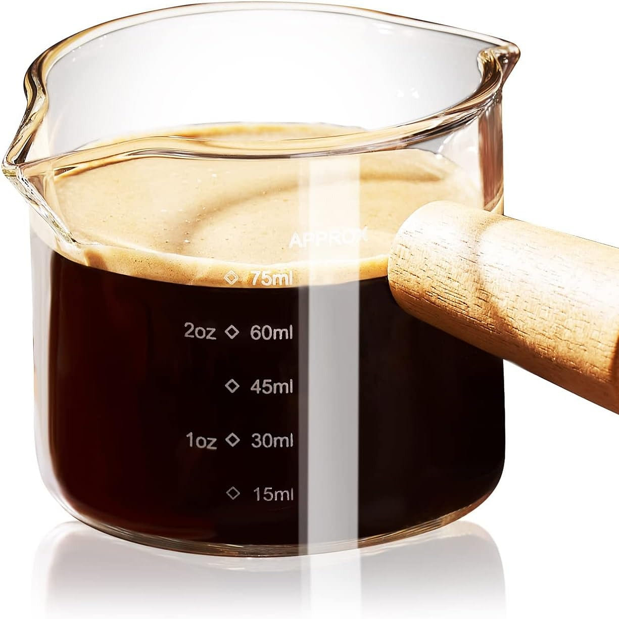 3.5oz glass graduated coffee cup with handle 100 ml