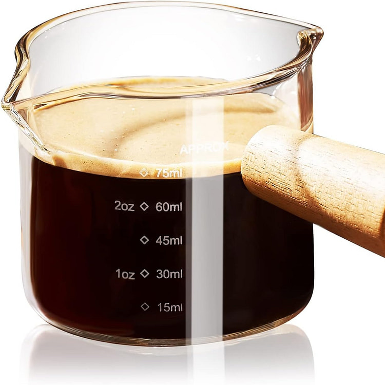 3.5oz glass graduated coffee cup with handle