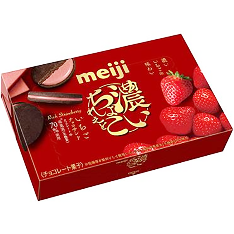 日本直送」Meiji・リッチストロベリーチョコサンド 6枚入り - Weee!