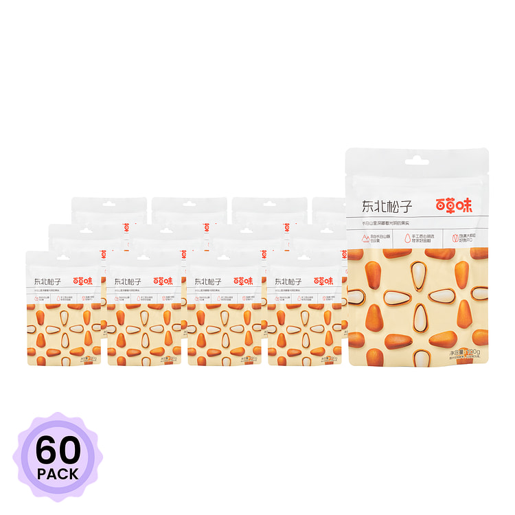 百草味 开口松子 100 克*60 包