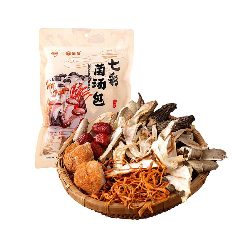 滇园 七彩菌汤包 云南特产羊肚菌鸡油菌鹿茸菇猴头菇
